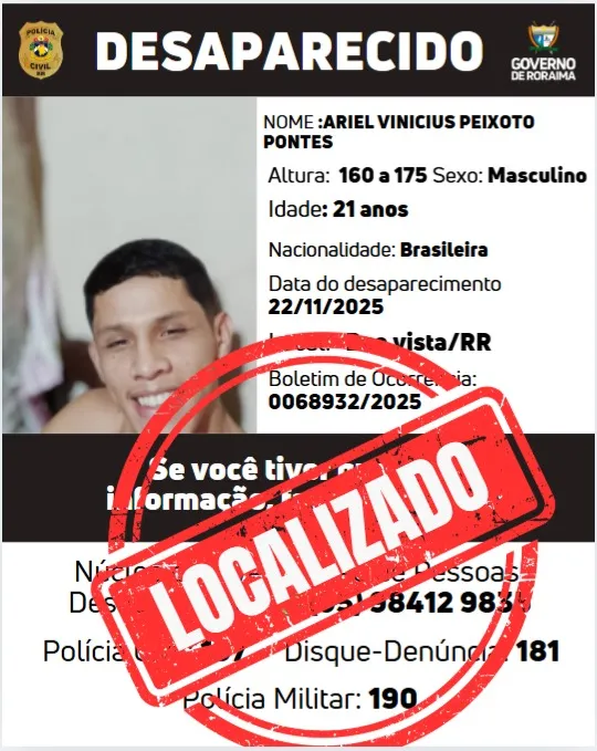 Jovem Desaparecido é Localizado e Reencontra a Família em Roraima 